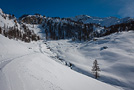 Paesaggio invernale, verso gli alpeggi di Foresus, Chamois - Italia