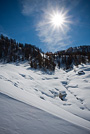 Paesaggio invernale, alpeggi di Foresus, Chamois - Italia