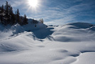 Paesaggio invernale, verso l'Alpe Champlong, Chamois - Italia